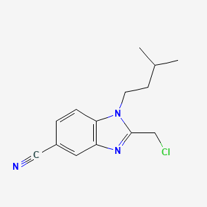 molecular formula C14H16ClN3 B8290994 2-chloromethyl-1-(3-methyl-butyl)-1H-benzoimidazole-5-carbonitrile 
