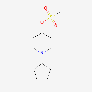 molecular formula C11H21NO3S B8291049 Methanesulfonic acid 1-cyclopentyl-piperidin-4-yl ester 