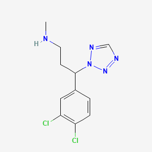 molecular formula C11H13Cl2N5 B8291114 [3-(3,4-Dichloro-phenyl)-3-tetrazol-2-yl-propyl]-methyl-amine 