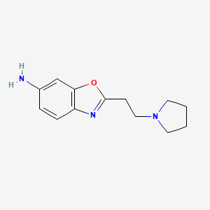 molecular formula C13H17N3O B8291121 2-(2-Pyrrolidin-1-yl-ethyl)-benzooxazol-6-ylamine 