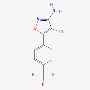 molecular formula C10H6ClF3N2O B8291129 4-Chloro-5-(4-(trifluoromethyl)phenyl)-3-aminoisoxazole 