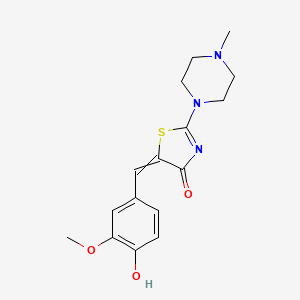 molecular formula C16H19N3O3S B8291167 5-[1-(4-Hydroxy-3-methoxy-phenyl)-methylidene]-2-(4-methyl-piperazin-1-yl)thiazol-4-one 