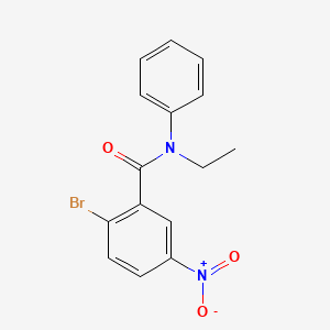 molecular formula C15H13BrN2O3 B8291201 N-ethyl-2-bromo-5-nitro-N-phenyl-benzamide 