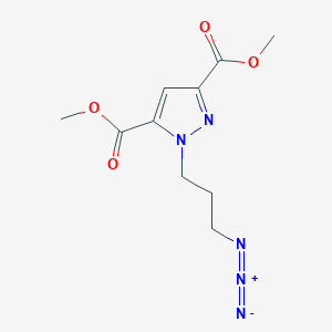 molecular formula C10H13N5O4 B8291223 Dimethyl 1-(3-azidopropyl)pyrazole-3,5-dicarboxylate CAS No. 163213-37-4