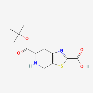 molecular formula C12H16N2O4S B8291229 6-Boc-4,5,6,7-tetrahydro-thiazolo[5,4-c]pyridine-2-carboxylic acid CAS No. 368440-91-9