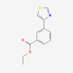 molecular formula C12H11NO2S B8291263 Ethyl 3-(thiazol-4-yl)benzoate 
