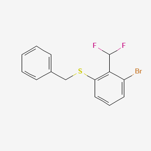 molecular formula C14H11BrF2S B8291280 1-Benzylsulfanyl-3-bromo-2-difluoromethyl-benzene 
