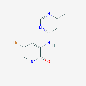 molecular formula C11H11BrN4O B8291282 5-Bromo-1-methyl-3-(6-methylpyrimidin-4-ylamino)pyridin-2(1H)-one 