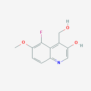 molecular formula C11H10FNO3 B8291313 5-Fluoro-4-hydroxymethyl-6-methoxy-quinolin-3-ol 