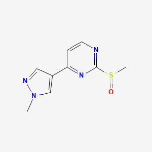 molecular formula C9H10N4OS B8291338 2-methanesulfinyl-4-(1-methyl-1H-pyrazol-4-yl)-pyrimidine 