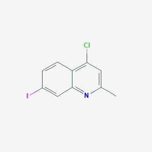 molecular formula C10H7ClIN B8291349 4-Chloro-7-iodo-2-methylquinoline CAS No. 143946-47-8