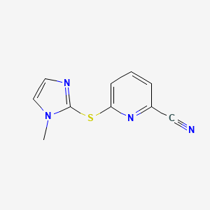 molecular formula C10H8N4S B8291370 2-Cyano-6-(1-methyl-1H-imidazol-2-yl)thiopyridine 