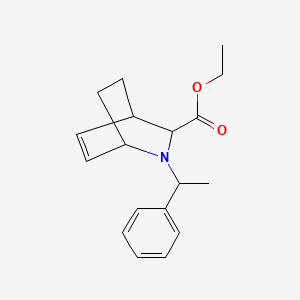 molecular formula C18H23NO2 B8291396 Ethyl 2-(1-phenylethyl)-2-azabicyclo[2.2.2]oct-5-ene-3-carboxylate 