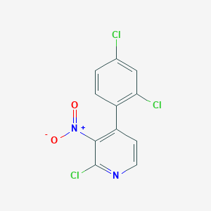 molecular formula C11H5Cl3N2O2 B8291404 2-Chloro-4-(2,4-dichloro-phenyl)-3-nitro-pyridine 