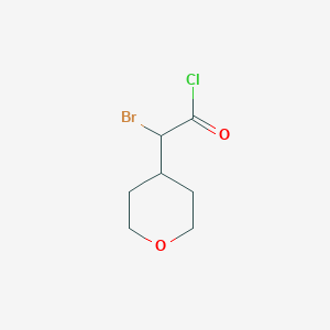 molecular formula C7H10BrClO2 B8291434 bromo (tetrahydro-2H-pyran-4-yl)acetyl chloride 