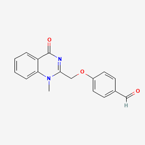 molecular formula C17H14N2O3 B8291442 4-[[1-Methyl-4-oxo-1,4-dihydro-2-quinazolinyl]methoxy]benzaldehyde 