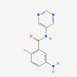 molecular formula C12H12N4O B8291460 5-amino-2-methyl-N-(pyrimidin-5-yl)benzamide 