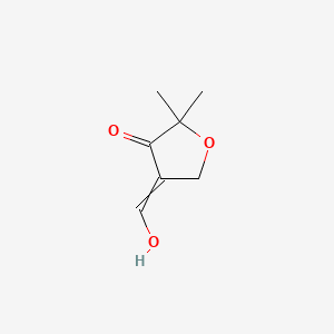 molecular formula C7H10O3 B8291469 4-(Hydroxymethylidene)-2,2-dimethyloxolan-3-one 