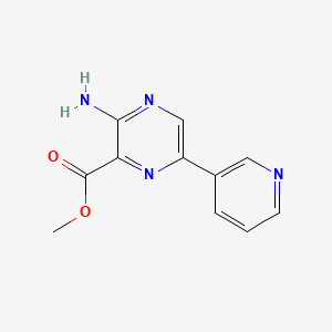 molecular formula C11H10N4O2 B8291490 Methyl 3-amino-6-(3-pyridyl)pyrazine-2-carboxylate 