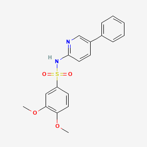 molecular formula C19H18N2O4S B8291493 3,4-Dimethoxy-N-[5-(phenyl)-pyridine-2-yl]benzenesulfonamide 
