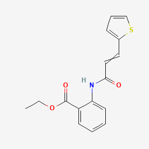 molecular formula C16H15NO3S B8291498 Ethyl 2-[3-(2-thienyl)acrylamido]benzoate 