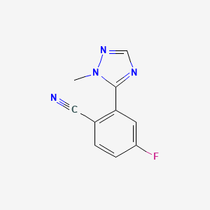molecular formula C10H7FN4 B8291505 4-Fluoro-2-(1-methyl-1h-1,2,4-triazol-5-yl)benzonitrile 