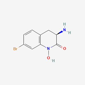 molecular formula C9H9BrN2O2 B8291534 (3R)-3-amino-7-bromo-1-hydroxy-3,4-dihydroquinolin-2(1H)-one 