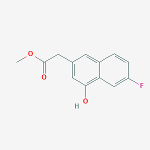 molecular formula C13H11FO3 B8291545 (6-Fluoro-4-hydroxy-naphthalen-2-yl)-acetic acid methyl ester 