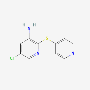 molecular formula C10H8ClN3S B8291568 5-Chloro-2-(pyridin-4-ylsulfanyl)-pyridin-3-ylamine 