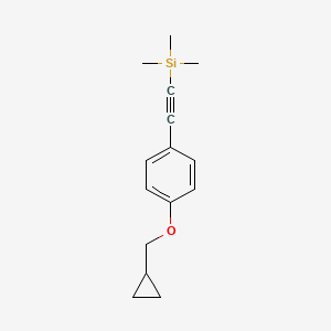 molecular formula C15H20OSi B8291581 {[4-(Cyclopropylmethoxy)phenyl]ethynyl}(trimethyl)silane 