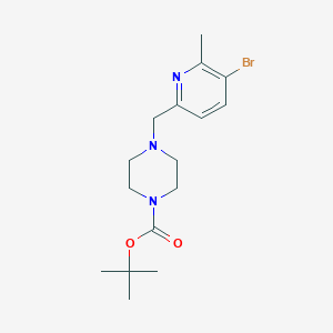 molecular formula C16H24BrN3O2 B8291614 Tert-butyl 4-[(5-bromo-6-methylpyridin-2-yl)methyl]piperazine-1-carboxylate 