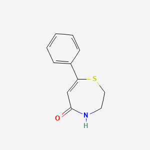 molecular formula C11H11NOS B8291633 3,4-Dihydro-7-phenyl-1,4-thiazepin-5(2H)-one 