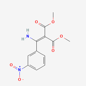 molecular formula C12H12N2O6 B8291697 Dimethyl (alpha-amino-3-nitrobenzylidene)malonate 