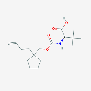 molecular formula C17H29NO4 B8291706 N-({[1-(But-3-en-1-yl)cyclopentyl]methoxy}carbonyl)-3-methyl-L-valine CAS No. 923591-36-0