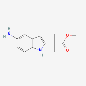 molecular formula C13H16N2O2 B8291715 methyl 2-(5-amino-1H-indol-2-yl)-2-methylpropanoate 