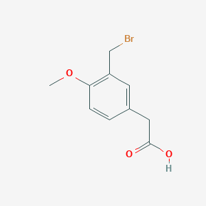molecular formula C10H11BrO3 B8291738 2-(3-(Bromomethyl)-4-methoxyphenyl)acetic acid 