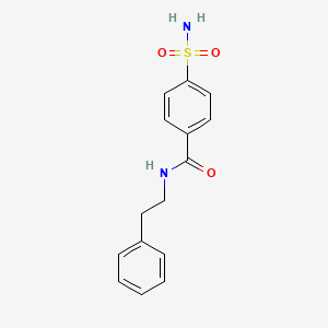 molecular formula C15H16N2O3S B8291773 4-((2-Phenylethyl)aminocarbonyl)benzenesulfonamide 