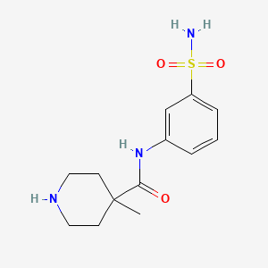 4-methyl-N-(3-sulfamoylphenyl)piperidine-4-carboxamide