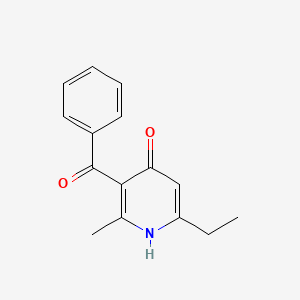 molecular formula C15H15NO2 B8291780 3-Benzoyl-1,4-dihydro-6-ethyl-2-methyl-4-oxopyridine 
