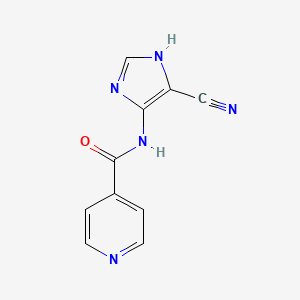 molecular formula C10H7N5O B8291788 N-(5-cyano-1H-imidazol-4-yl)-4-pyridinecarboxamide 