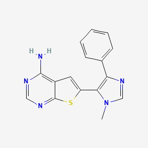 molecular formula C16H13N5S B8291857 6-(1-methyl-4-phenyl-1H-imidazol-5-yl)thieno[2,3-d]pyrimidin-4-amine 