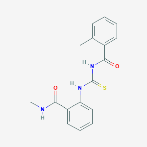 molecular formula C17H17N3O2S B8291879 2-Methyl-N-[[[2-(methylaminocarbonyl)phenyl]amino]thioxomethyl]benzamide 