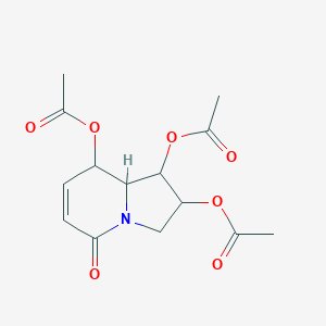 molecular formula C14H17NO7 B8291912 (1S,2R,8S,8aR)-5-Oxo-1,2,3,5,8,8a-hexahydroindolizine-1,2,8-triyl triacetate 