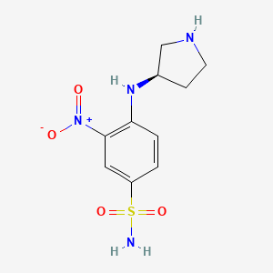 molecular formula C10H14N4O4S B8291954 (R)-3-nitro-4-(pyrrolidin-3-ylamino)benzenesulfonamide 