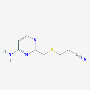 molecular formula C8H10N4S B8292000 3-(4-Aminopyrimid-2-ylmethylthio)propionitrile 