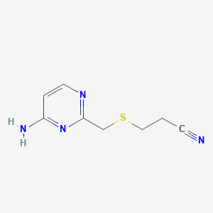 molecular formula C8H10N4S B8292000 3-[(4-aminopyrimidin-2-yl)methylsulfanyl]propanenitrile 