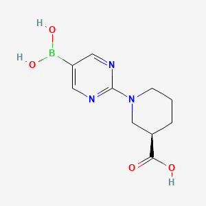 molecular formula C10H14BN3O4 B8292006 (3R)-1-(5-Boronopyrimidin-2-yl)piperidine-3-carboxylic acid 