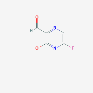 molecular formula C9H11FN2O2 B8292034 3-tert-Butoxy-5-fluoropyrazine-2-carboxaldehyde 