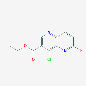 molecular formula C11H8ClFN2O2 B8292039 Ethyl-4-chloro-6-fluoro[1,5]naphthyridine-3-carboxylate 