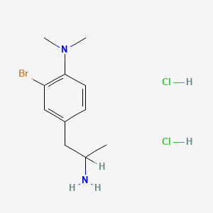molecular formula C11H19BrCl2N2 B8292079 3-Bromo-4-dimethylamino-alpha-methylphenethylamine dihydrochloride CAS No. 55875-56-4
